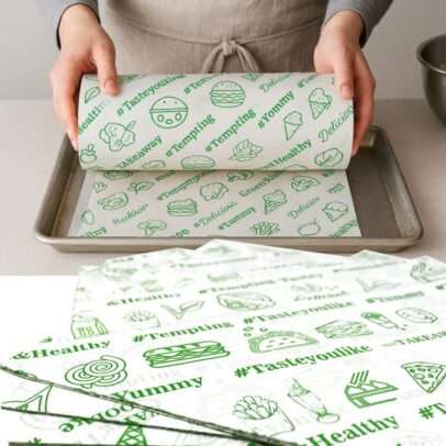 Printed Food Grade Coated 1 Side Butter Paper VEG Green/ NONVEG Red