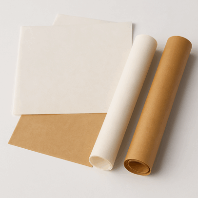 Parchment / brown & white food grade coated 2 side butter paper