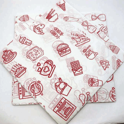 Printed food grade ink one side coated butter paper NON VEG red 120 GSM