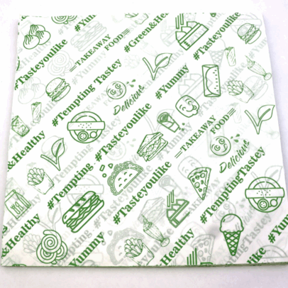 VEG green Printed food grade ink one side coated butter paper
