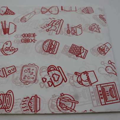Non veg red Printed food grade ink one side coated Butter paper 60 GSM
