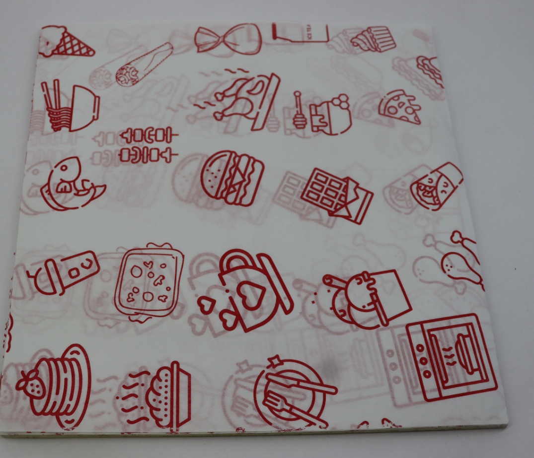Non veg red Printed food grade ink one side coated Butter paper 60 GSM